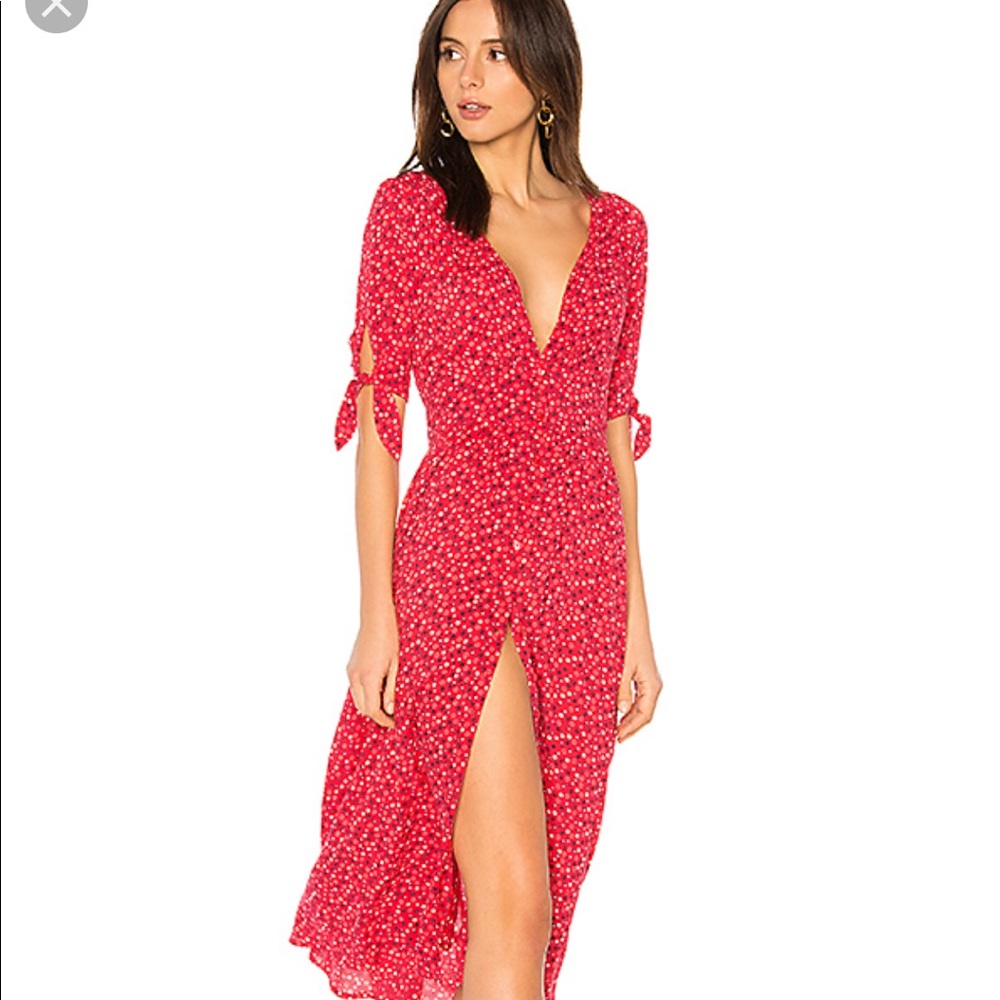 Auguste the label red midi dress